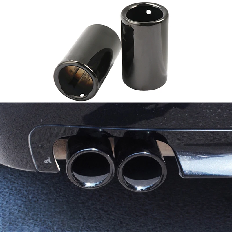 

2Pcs Black Stainless Steel Exhaust Muffler Pipe Tips Fit for BWM 3 ,5 Series
