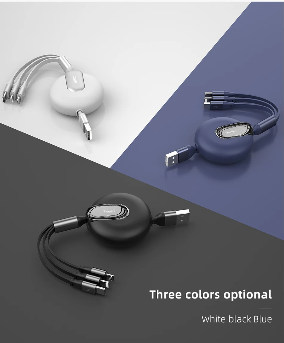 Joyroom 3 в 1 usb type C Micro USB кабель type-c USB C выдвижной портативный зарядный кабель для быстрой зарядки мобильного телефона