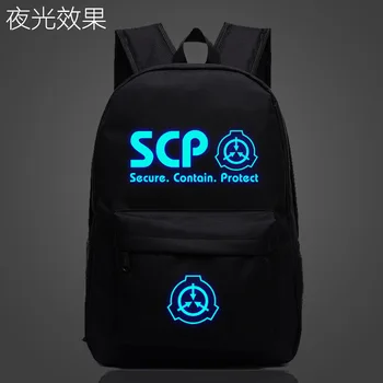 

SCP Secure Contain Protect School Bag noctilucous Luminous backpack student bag Notebook Daily backpack Glow in the Dark Mochila