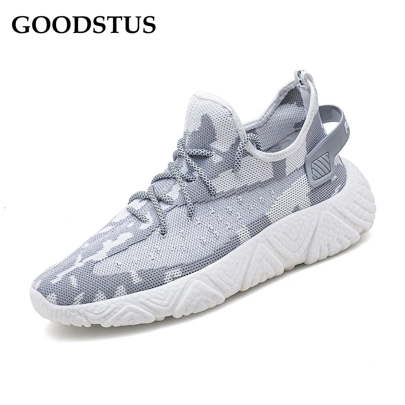 

GOODSTUS Men Sneaker High Top Fashion Qualitymesh Breathable Thick Sole Comfortable Anti-Slip Lightweight Massage Large Size