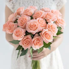 Искусственные цветы с одной головкой, яркие розы, шелк, высокое качество, для свадебного украшения, искусственные большие цветы, красные, для домашнего декора, осень