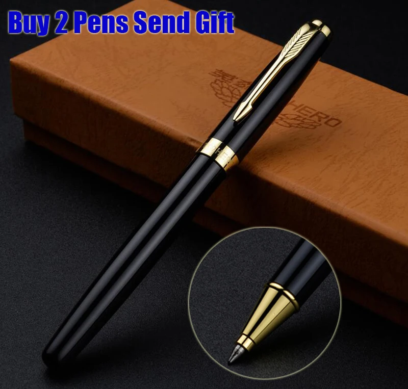 Роскошная деловая металлическая авторучка, офисная, для руководителя, Hero 1000, высокое качество, ручка для письма, купить 2 ручки, отправить подарок - Цвет: 1502 Bright Roller