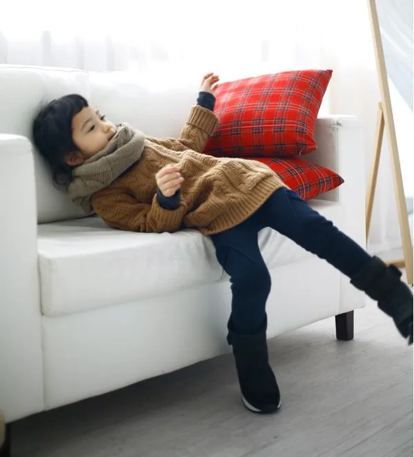 Phenanthrene Yi Childrenswear Autumn And Winter BOY'S Girls Mirco Velvet Dungarees/plus Velvet Child Pants Kz69