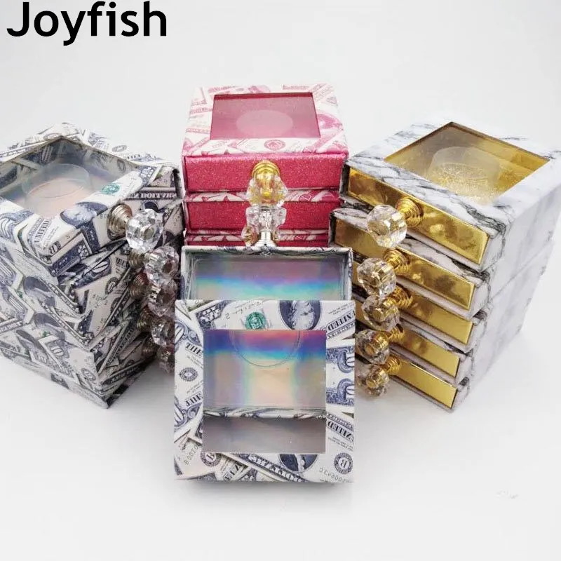 

Wholesale Square Lash Case and Tray Lash Storage Box Diamond Handle Pull Box 3d Mink Lashes Box Packing Eye Lash Package in Bulk
