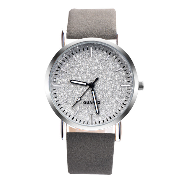 Embossed Lucky Grass Personality Dial Watch Student Leather Belt Watch Women Casual And Refined Quartz Watch Clock