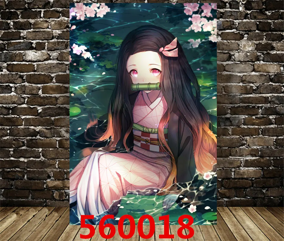 Kimetsu No Yaiba Холст плакат японская игра-аниме плакат, Декор для дома рисунок на холсте, фотографии decoracion dormitorio - Цвет: 560018