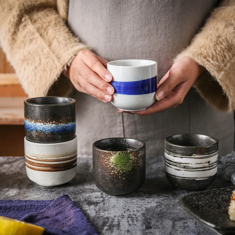 LUWU Japanese Style Teacup Water Cup Stoneware Ceramic Hand-painted Kungfu Drinkware | Дом и сад