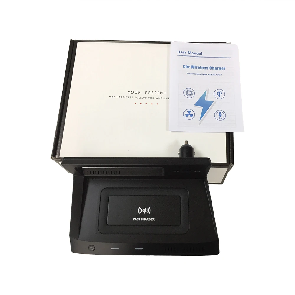 US $65.49 15W Car Wireless Charger For Volkswagen Tiguan MK2 2017 Cableless Charging Board Quick Usb Port For Iphone Se Fast Charge Plate