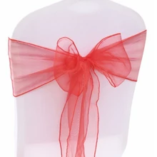 50 шт. 18 см x 275 см лента на стул из органзы бант для покрытия банкета свадебного торжества украшение на Рождество изящная ткань органза