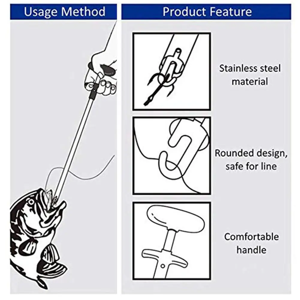 Portable Fishing Hook Remover Lure Lightweight Pole Diving Spear Fishing Gun Detacher Aluminum Tube Hook Extractor