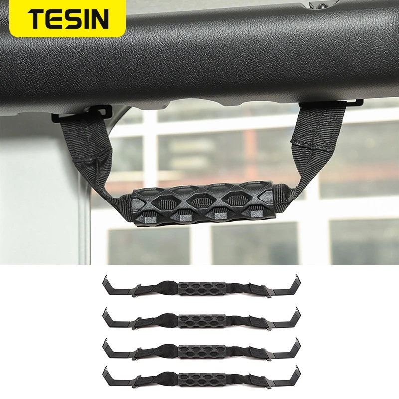 

TESIN Car Armrests for Jeep Gladiator JT 2018+ Car Front Rear Door Roof Grab Handle Brd for Jeep Wrangler JL 2018+ Accessories