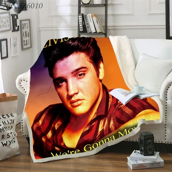 

Throw blanket Elvis Presley 3D Velvet Plush Blanket Bedspread For Kids Girls Sherpa Blanket Couch Quilt Cover Travel 05