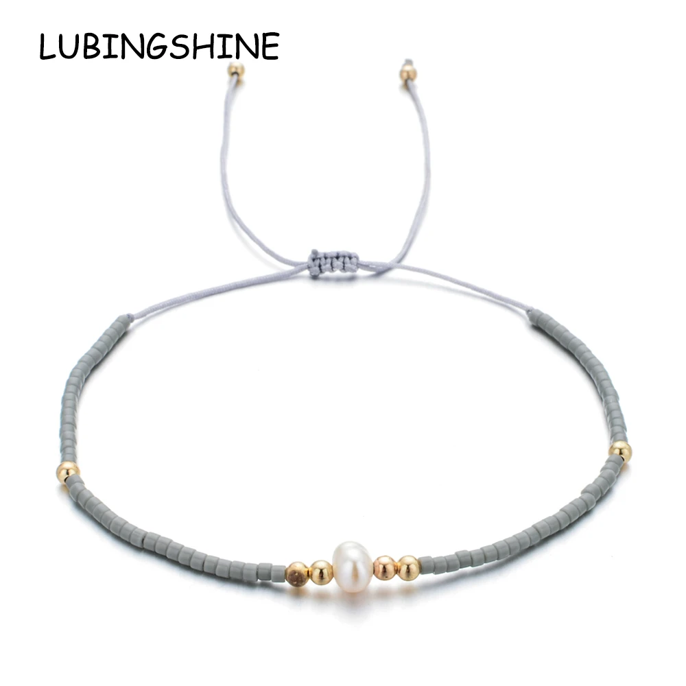 

Boho Seed Bead Pearl Charms Braided Bracelet for Women Child Adjustable Rope Chain Yoga Anklet Fashion Jewelry Gift