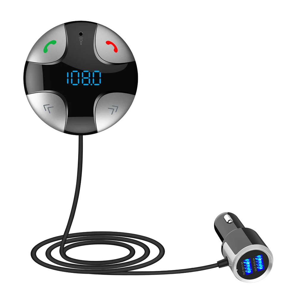 AOSHIKE Bluetooth 4,2 fm-передатчик беспроводной автомобильный комплект MP3 аудио плеер Bluetooth Hands-free Поддержка TF карта с двумя USB