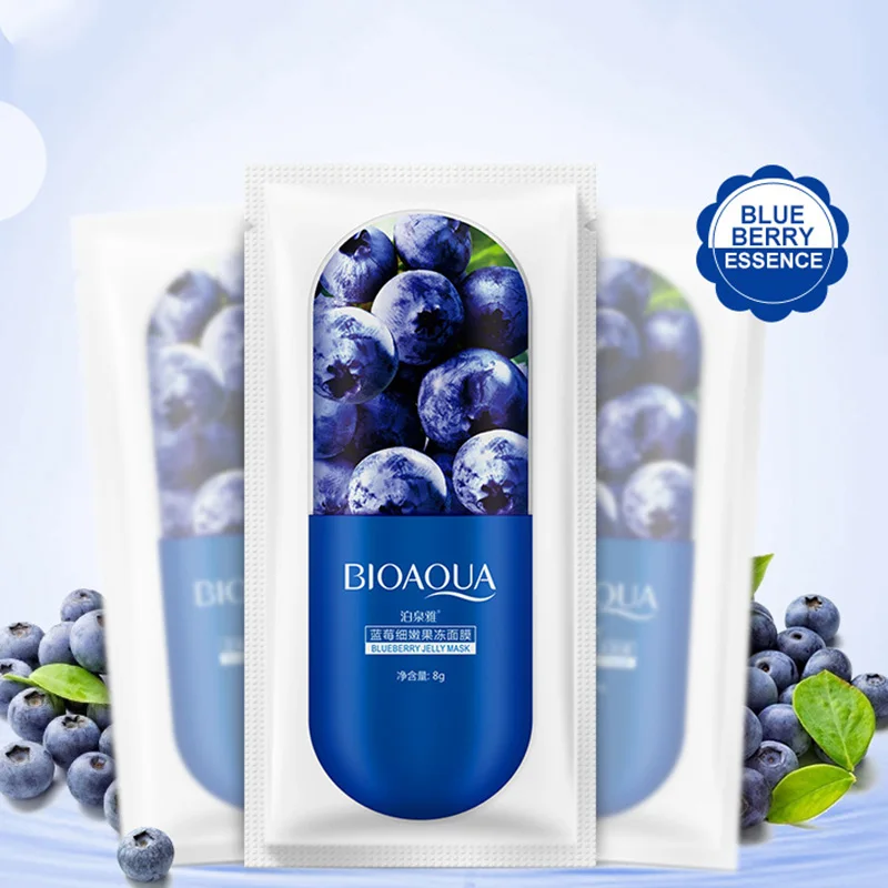 BIOAQUA Skin Care Jelly Mask Face Care Aloe Vera Blueberry Cherry Blossom Optional Moisturizing Facial Serum 4