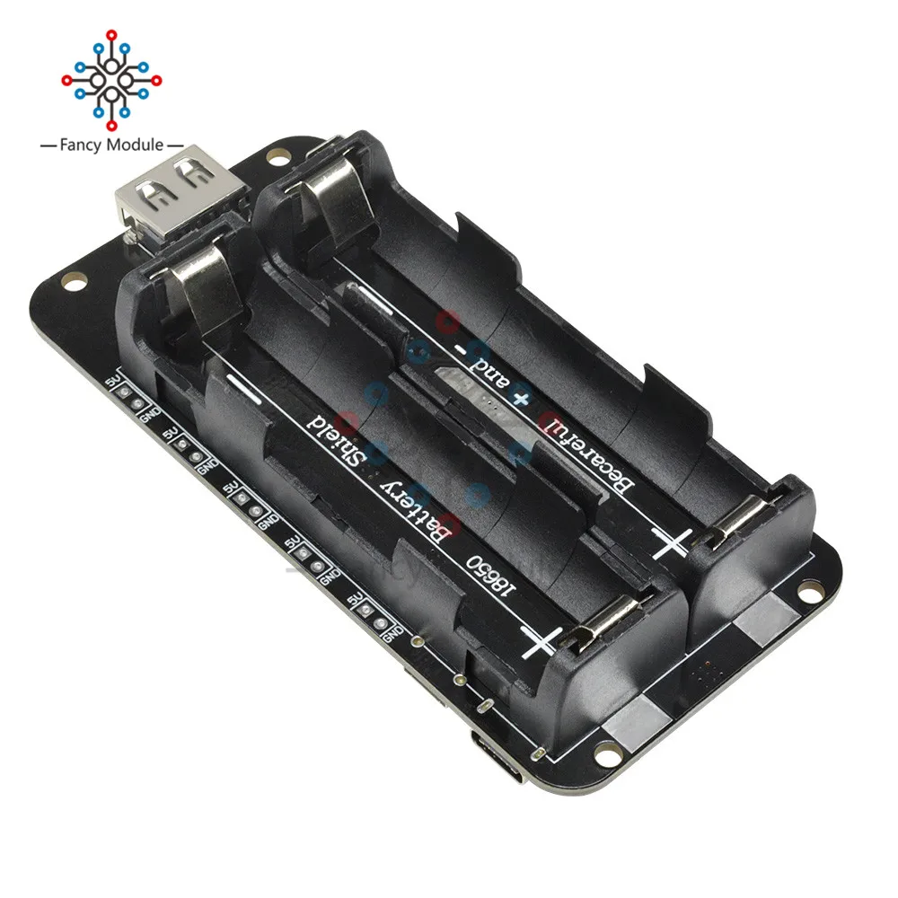 Diymore ESP8266 ESP32 2x18650 Литий Защита аккумулятора V8 5 V/2.2A мобильный Мощность банк модуля зарядки Micro USB/Тип-C для Arduino