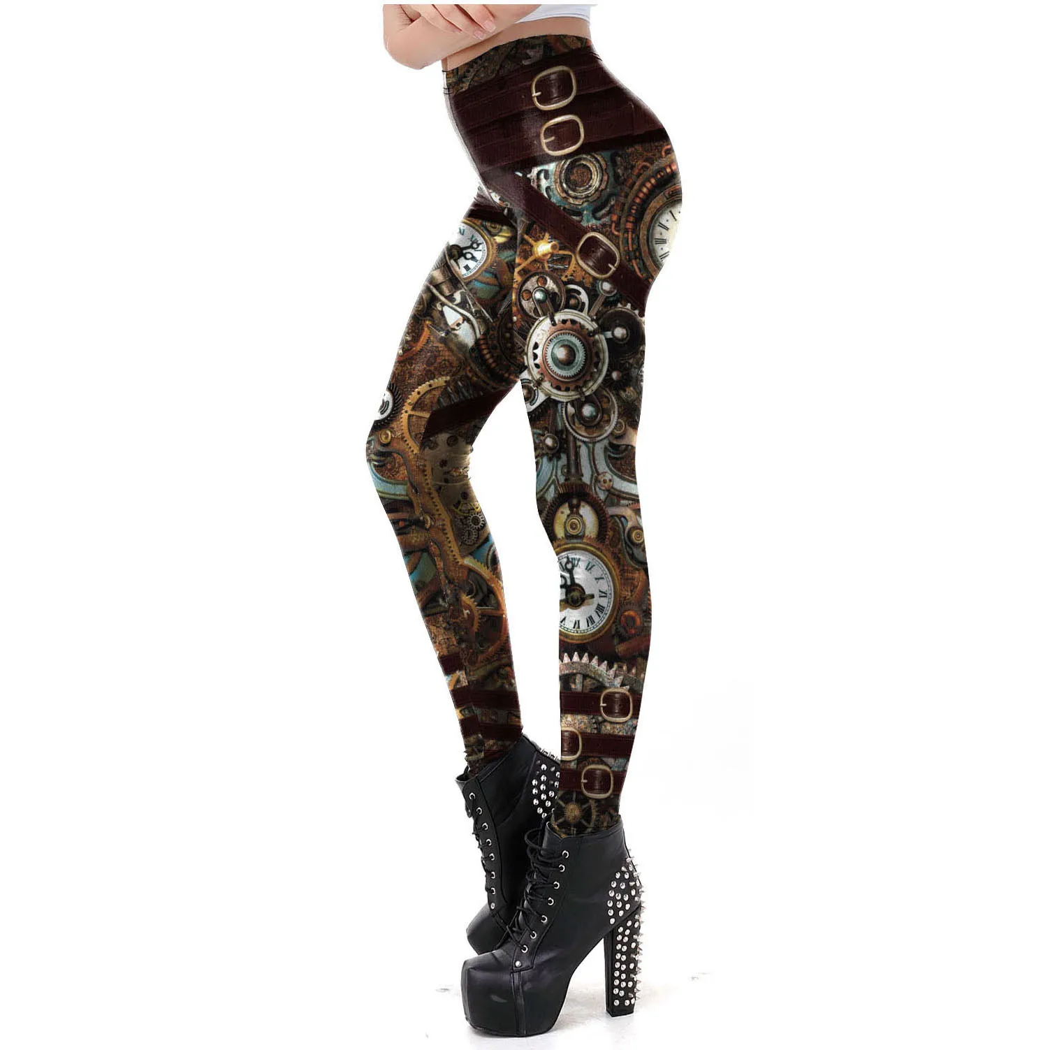 leather leggings [You're My Secret] Vintage Mechanical Gear Women Leggings Workout Pants 3D Printed Steampunk Slim Leggins Fitness Sexy Legins black leggings Leggings