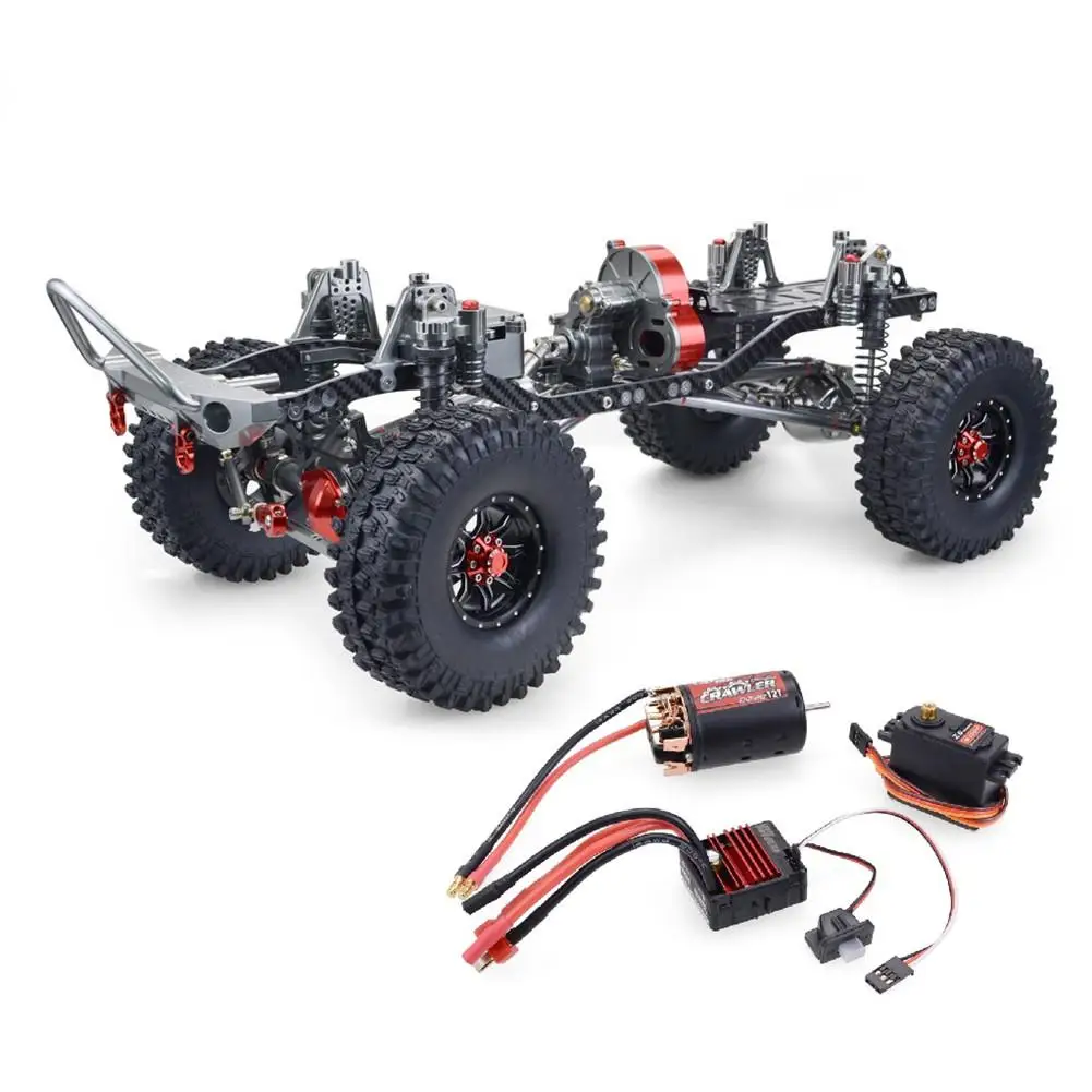 RC гоночный CNC Алюминиевый металлический и карбоновый каркас для RC автомобиля 1/10 осевой SCX10 Wrangler шасси 313 мм Колесная база детали гусеничного трактора