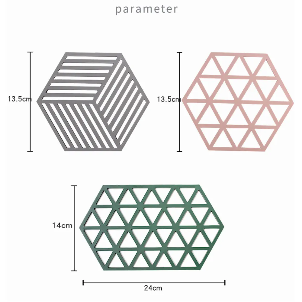 Визуальный контакт 2 стиля силиконовая кухонная принадлежность подстаканники мат Coaster шестигранные коврики коврик Тепловая подложка с защитным покрытием Настольный горшок держатель Декор