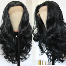 Парики из искусственных волос без шапочки-основы прямые черный парик из натуральных волос