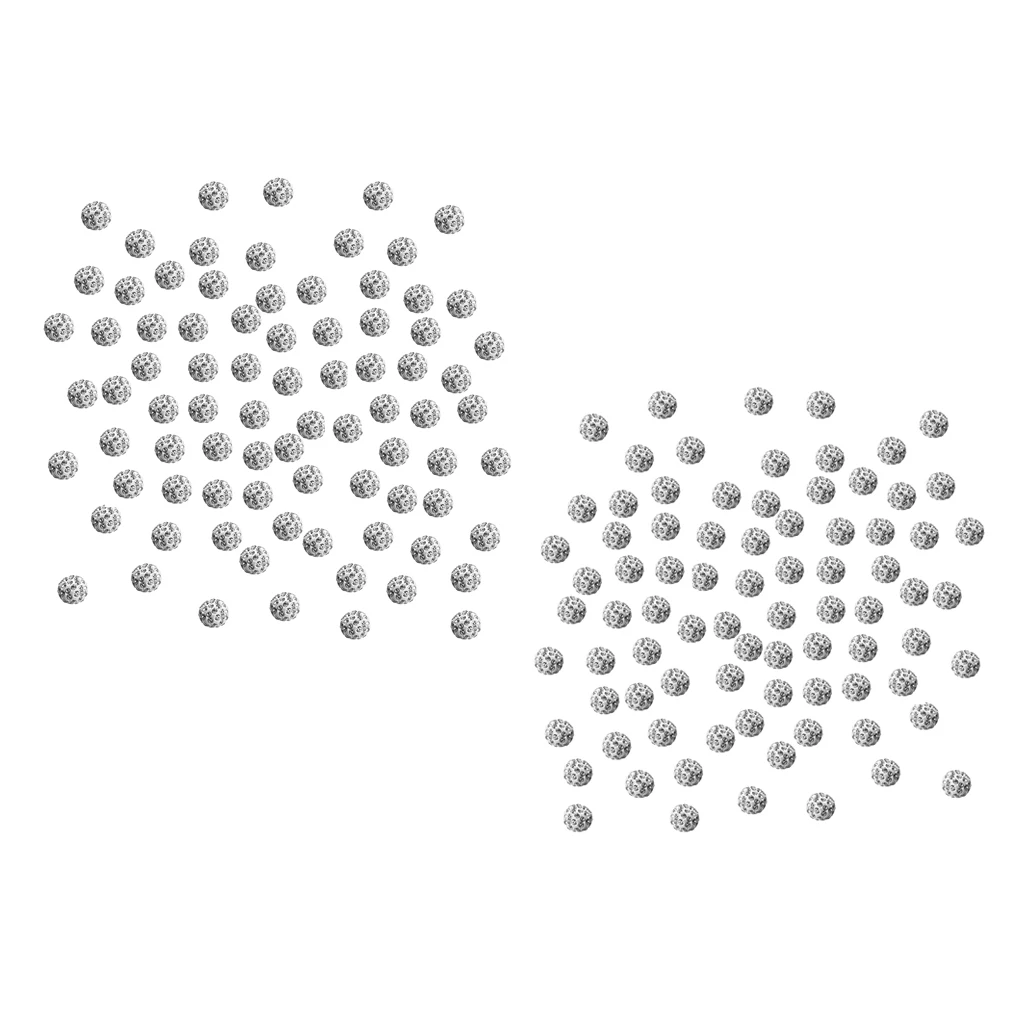 200 Pieces 6mm 8mm Disco Ball Polymer Clay Beads Round Spacer Loose Charms for DIY Jewelry Making Findings Accessories, silver color