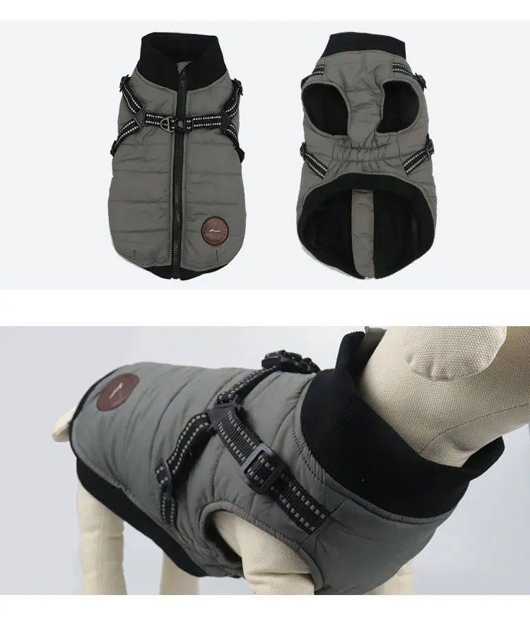 Koop Winter Hond Kleding Warme Waterdichte Harnas Jas Jas Kleine Medium Honden Poedel Teddybeer Puppies Huisdier Gewatteerde Vest