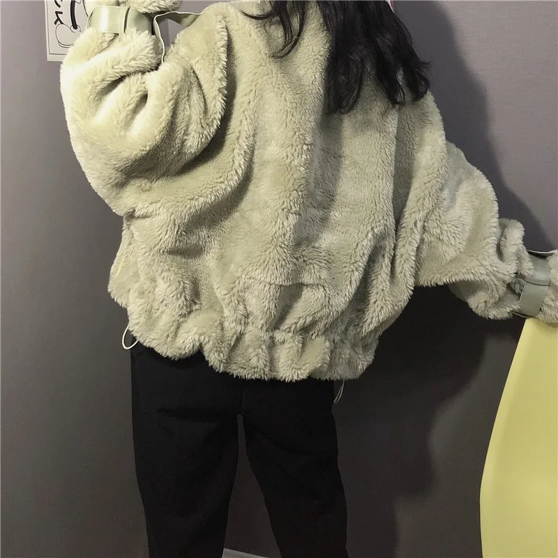 Gaganight Faux Fur Coat Women Warm Outwear Plush Winter Jacket Fashion Overall Jacket Female Long Sleeve Coats Fluffy Solid Chic
