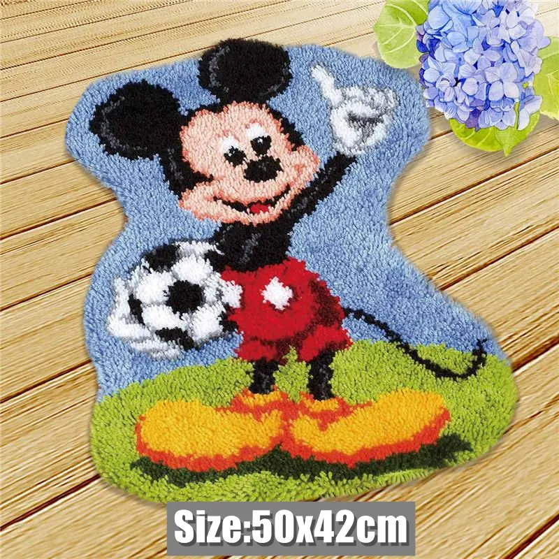 Carpet Embroidery Latch Hook Kit Foamiran Disney Mickey Winnie Undefined  Latch Hook Rug Button Pad Package Smyrna Package Carpet