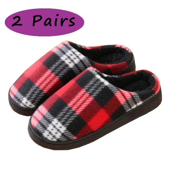 2 пары домашние тапочки женская обувь Зимние комнатные женские шлепанцы унисекс
