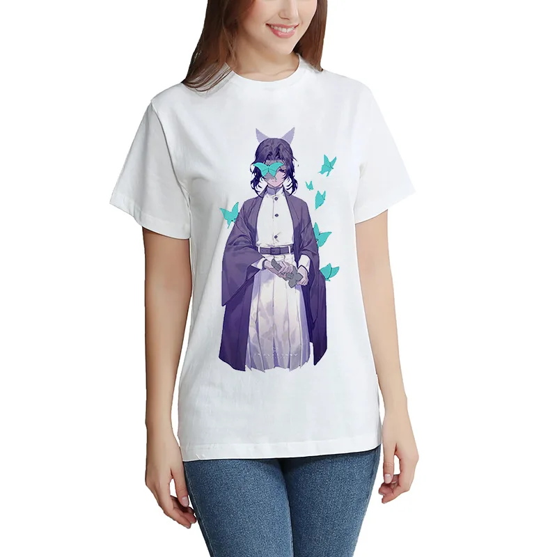 Kimetsu No Yaiba T-shirt Short Sleeve Men's And  Women's Tees Tops Kids Demon Slayer Oversized T Shirt DIY Photo Log Customized