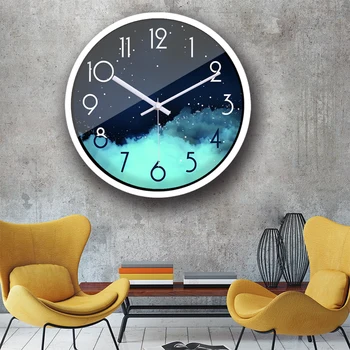 

Glass&Metal Silent Movement Wall Clock,Children Room Museum Theme Park Decorate MJ807