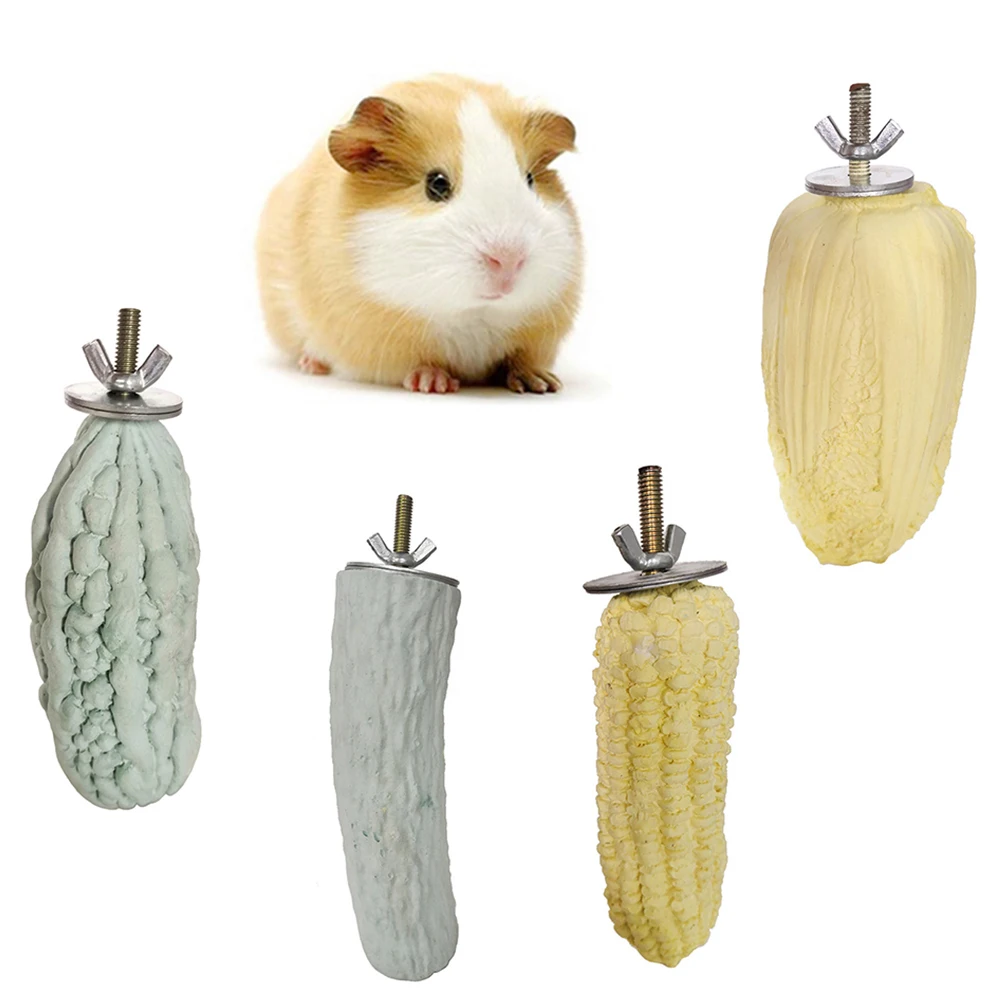 Pet Hamster Rabbit Corn Cabbage Minerals Teeth Grinding Stone Molar Chew Toy