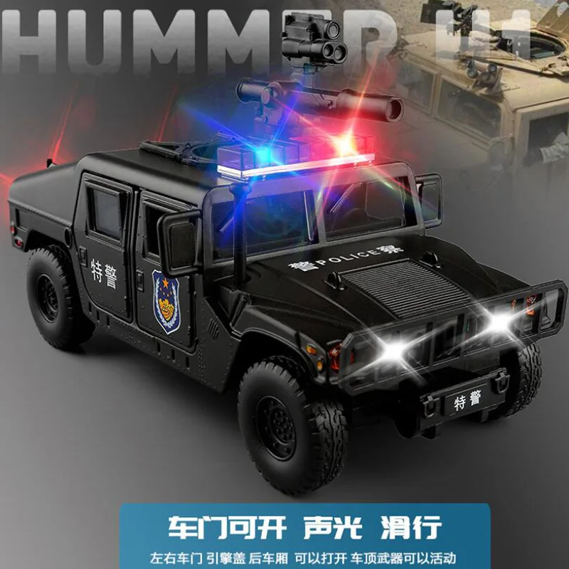 1:32 Hummer H1 литая игрушка из сплава специальный полицейский автомобиль модель со