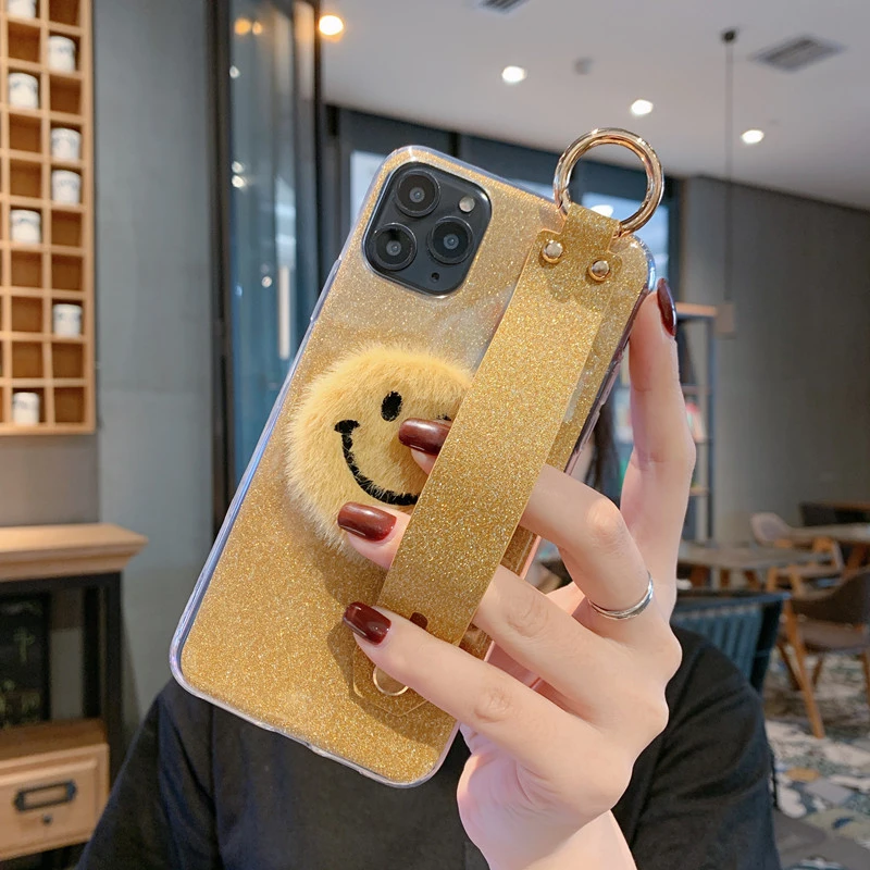 Браслет на запястье Блестящий Прозрачный чехол для телефона iphone 11pro XS Max XR X 6 6s 7 8