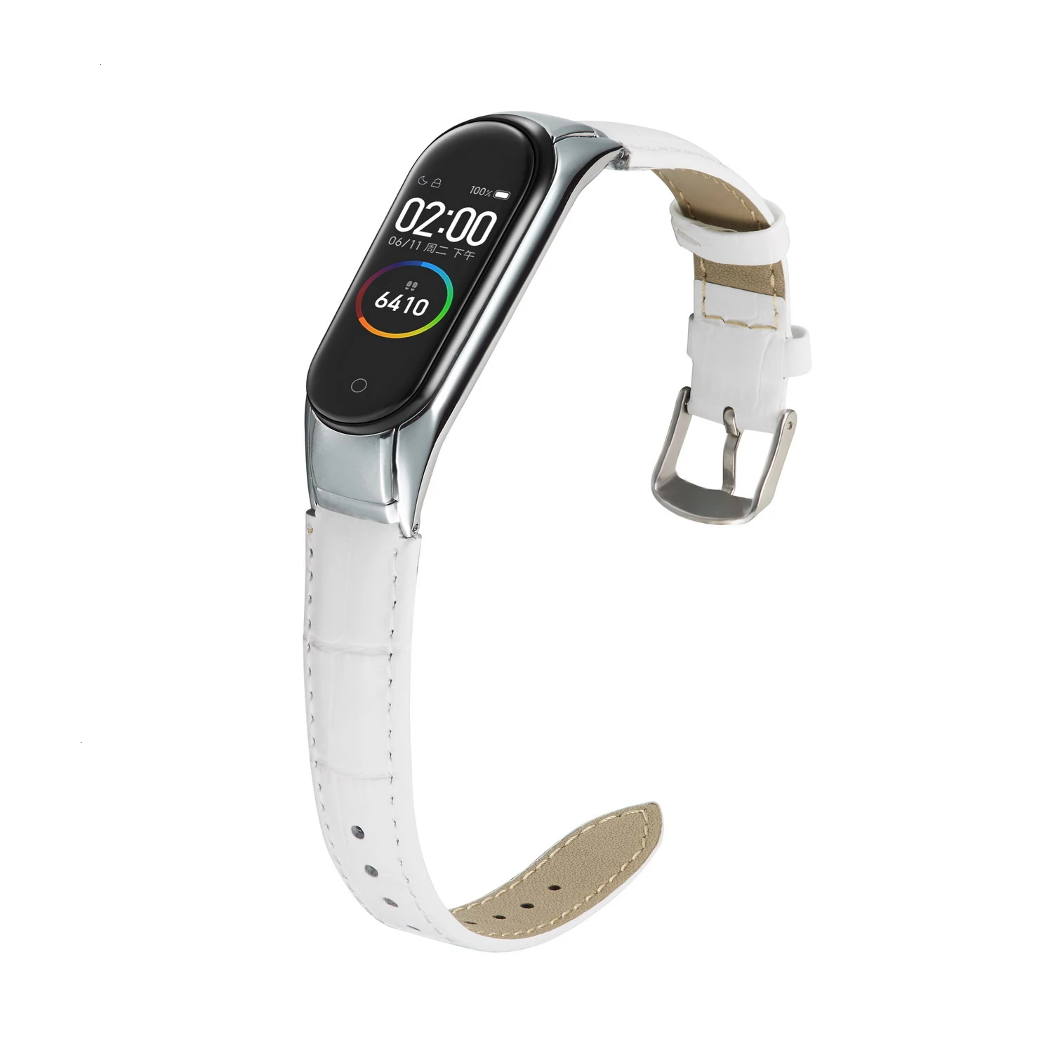 Кожаный ремешок для Xiaomi Mi band 3 4 фитнес трекер цветной кожаный Band черный чехол