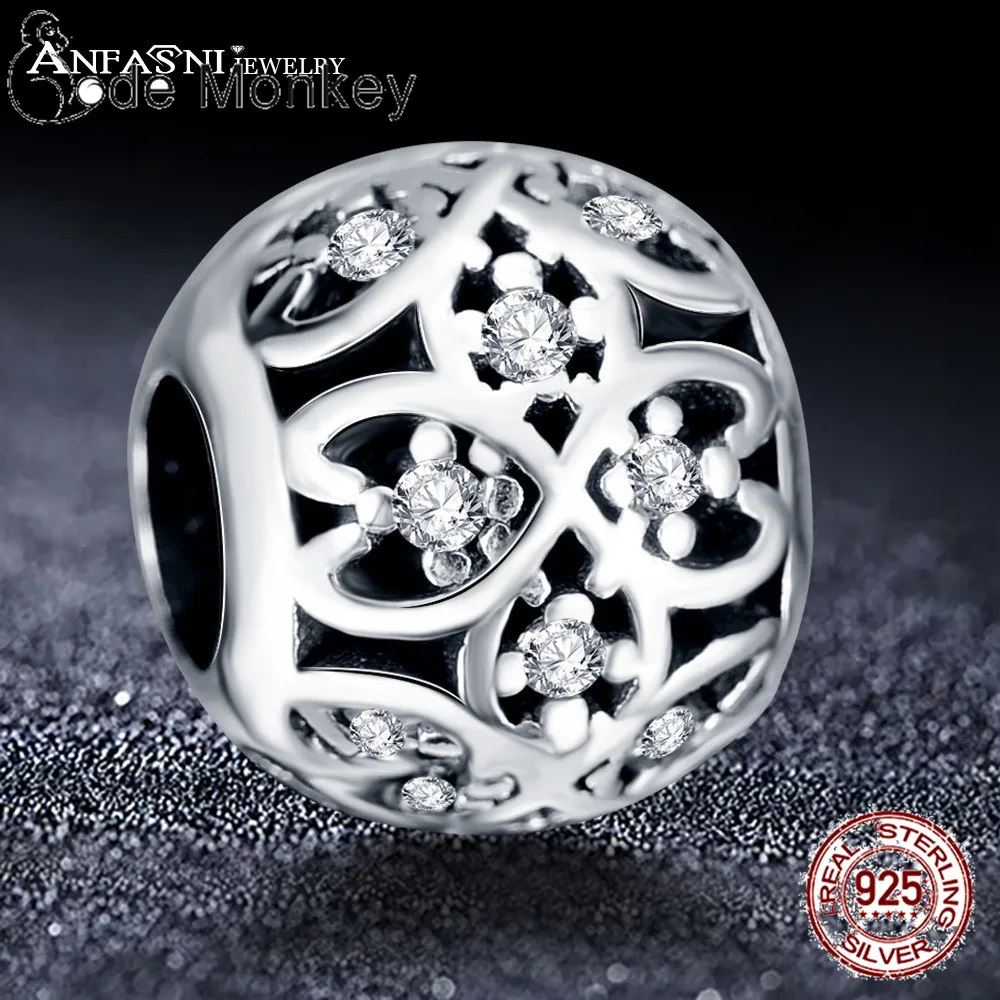 CodeMonkey,, настоящая серебряные бусины 925 пробы, сердце, полые, Подвески, подходят к оригиналу, CodeMonkeyBracelets, для женщин, сделай сам, ювелирное изделие, CMC552