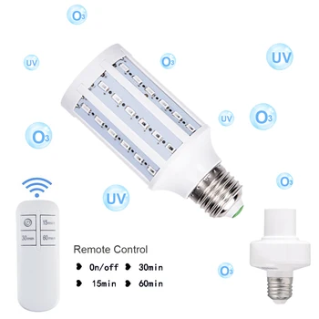 

12W LED Bulb Ozone Disinfection Light Bulb E27 uv light sterilizer uv lamp e27 uv bulb with remote UV Germicidal Lamp led uvc