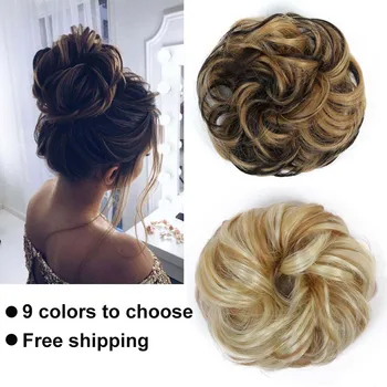

LUPU Classic Cheap Brown Short red Black Beige Synthetic Messy Curly Wrap Hair Messy Bun Hairpieces
