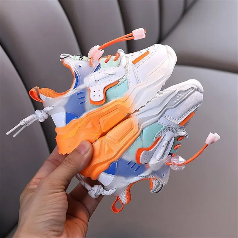 Kids Shoes Casual Shoes Fashion Colorblock Breathable Soft Leather Non-slip Sneakers for Kids