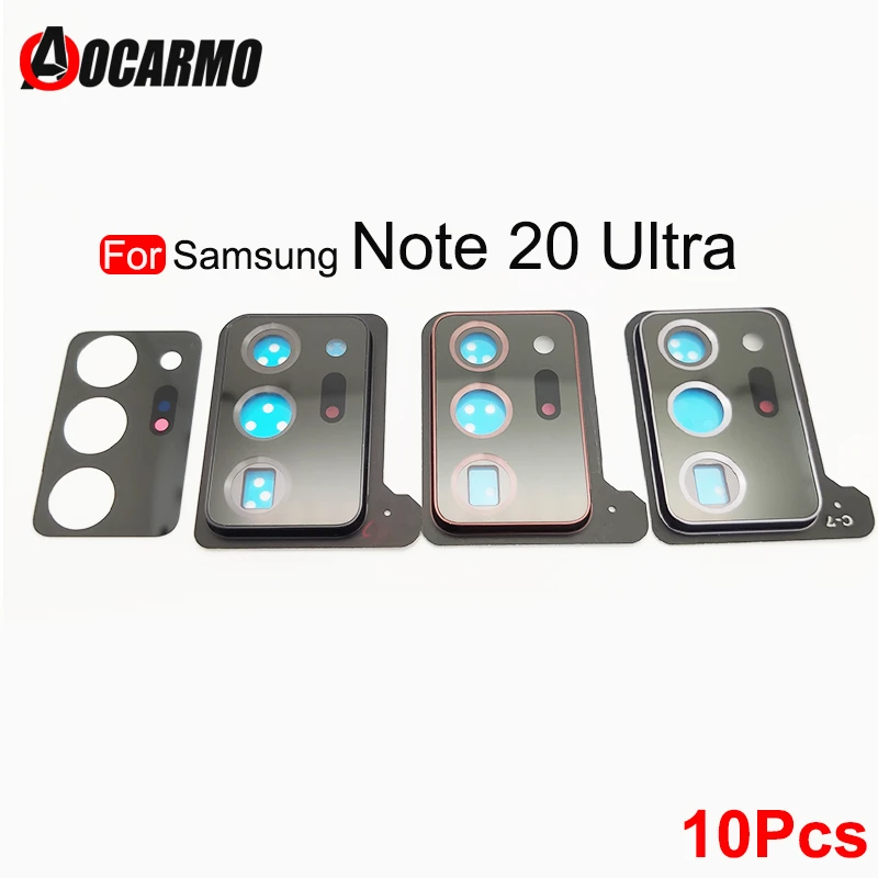 smartphone camera lens 10Pcs Rear Back Camera Lens Glass With Adhesive Lens Frame Cover Sticker For Samsung Galaxy Note 20 Ultra 20U Replacement parts sony mobile lens