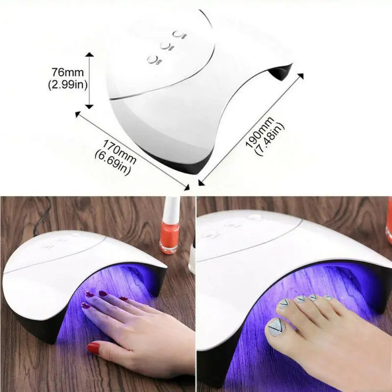New 36W Nail Dryer UV LED Nail Lamp Light Machine Curing UV Nail Gel Manicure Nail Dryer with USB Power Cable
