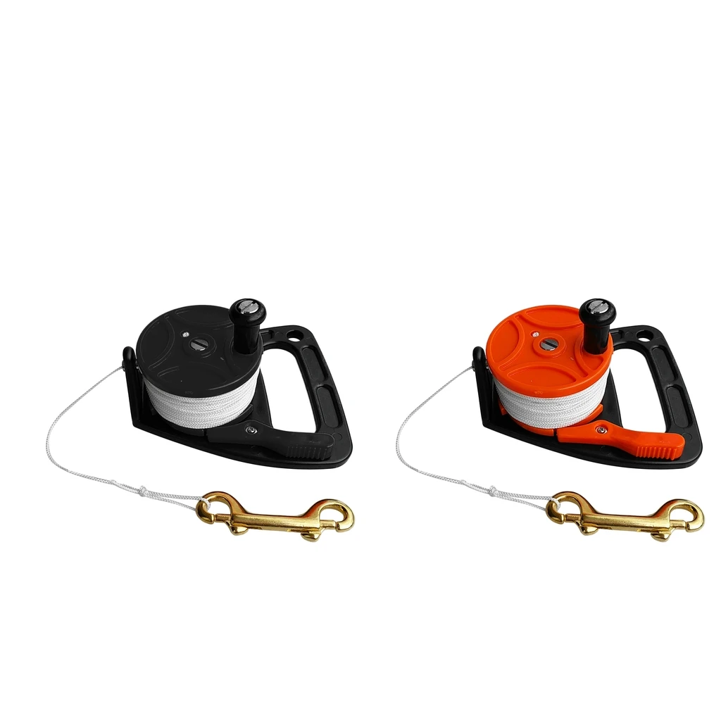 Multi Purpose SMB Scuba Dive Reel with Handle, Thumb Stopper, 46m Line, Bolt Clip - Various Colors
