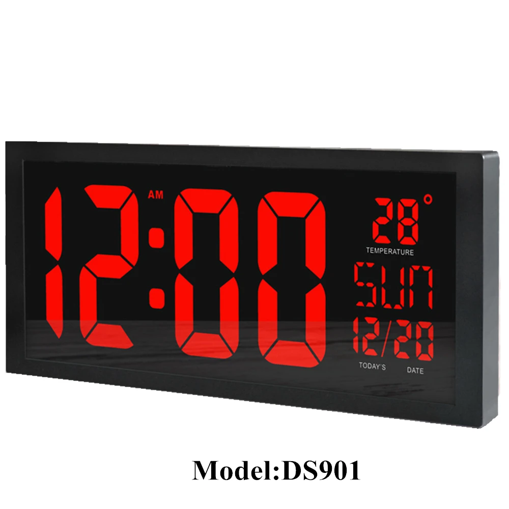 Najtaniej HD LED duży ekran zegar ścienny na blat zegar z kalendarzem czas letni funkcja LED zegar elektroniczny z termometrem