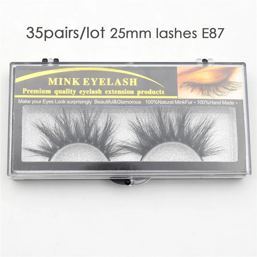 35 pairs E87 35 пар/лот Visofree 25 мм ресницы 3d норковые ресницы макияж норковые ресницы 25 мм ресницы драматические толстые накладные ресницы ресниц - Цвет: 35 pairs E87