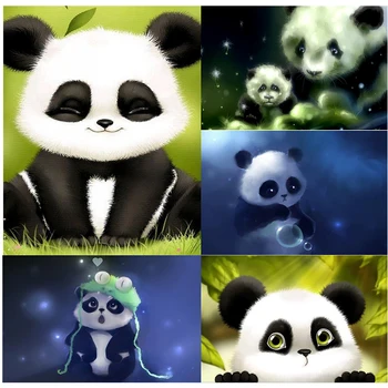 

5D DIY Full Square Diamond Painting baby panda bear cute Embroidery Cross Stitch Rhinestone Mosaic Painting wall sticker decor