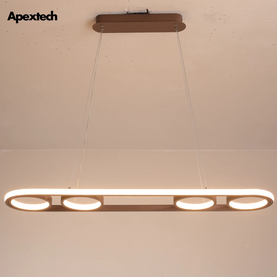 

NEW LED Pendant Lamp Original Aluminum Oblong Dining Room Ceiling Hanging lights 3 Colors Switchable Restaurant Chandelier