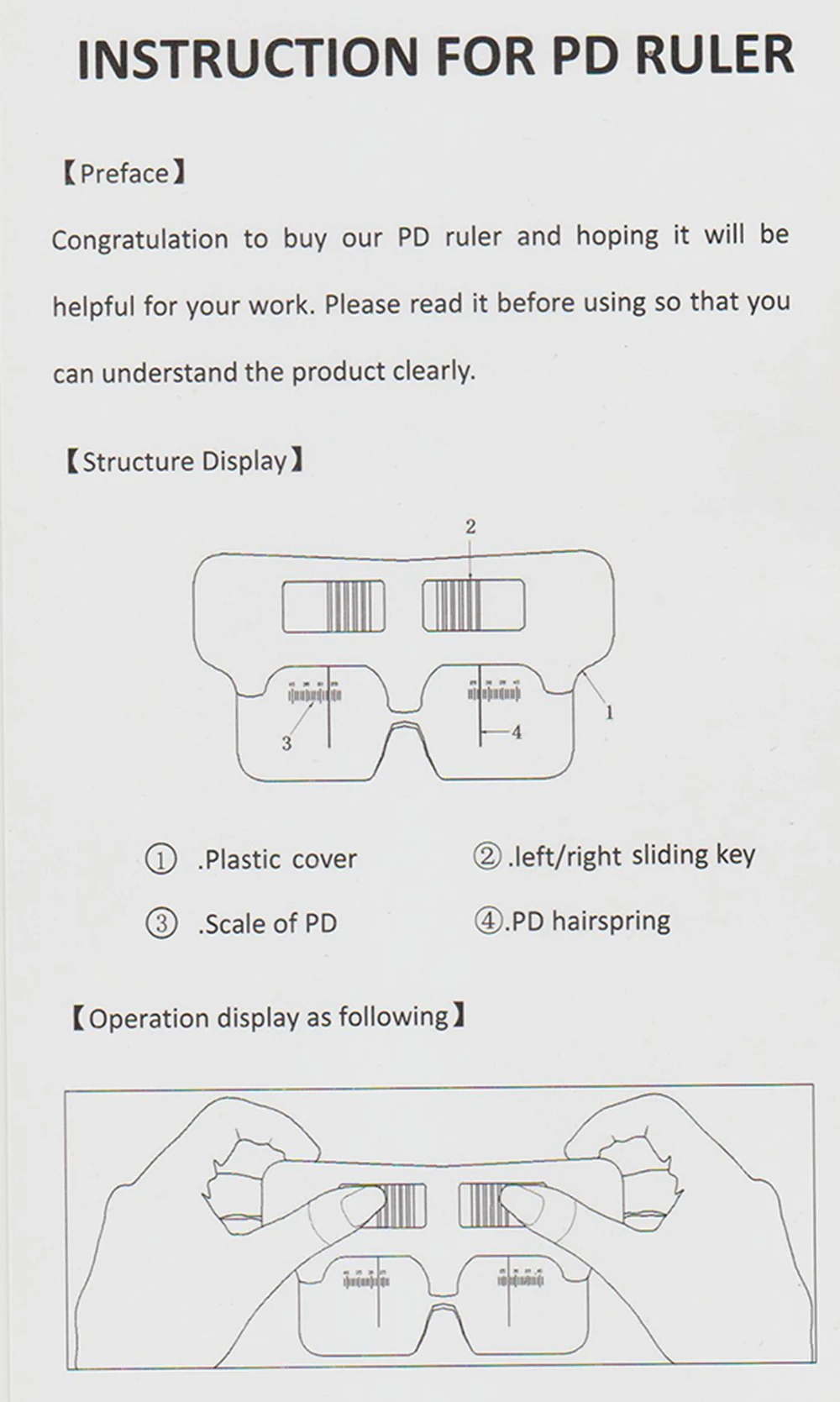 New Design PD Ruler Pupil Distance Meter Optical Mini Pupilometer Easy To Use