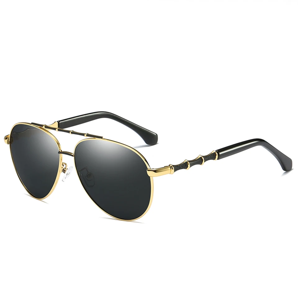 gold grey ELITERA, мужские солнцезащитные очки, авиаторы поляризационные, оправа, модные солнцезащитные очки для мужчин, для вождения, защита от уф400 лучей - Цвет линз: gold grey