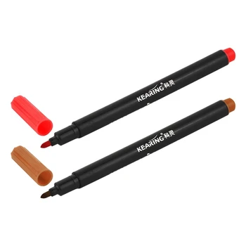 

2Pcs Fabric Marker Pens Permanent Colors for DIY Textile Clothes T-Shirt Shoes Red & Brown