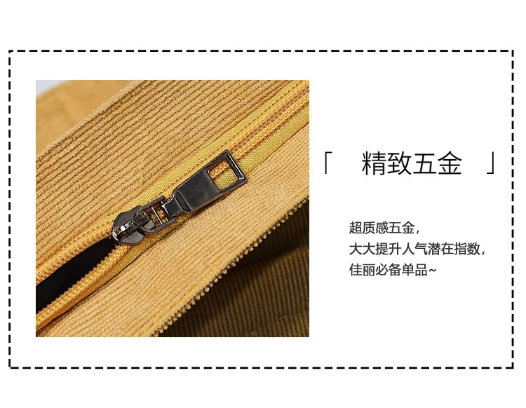 2021 New Literary Canvas Bag Women's Single Shoulder Messenger College Style Student Portable Corduroy Handbag